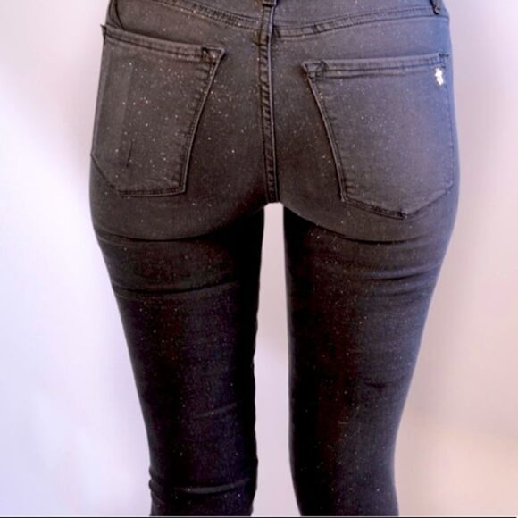 🌷 Black Orchid 🌷 Black & Gold Glitter Gisele Skinny Jeans - Picture 9 of 13